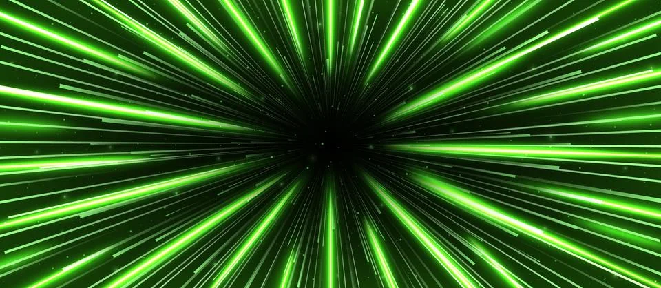Realistic green binary rain hyperspace travel tunnel background. Abstract with 库存插图