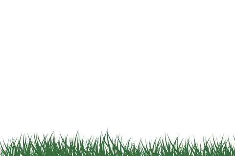 Realistic green grass border vector illustration. Lawn decoration element for Stock Illustration