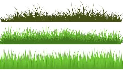 Realistic green grass lawn elements Stock Illustration