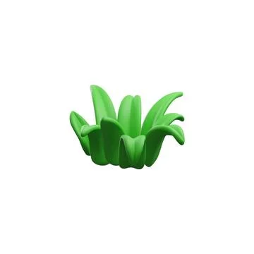 Realistic green grass in vector 3D cartoon style on isolated background. Stock Illustration