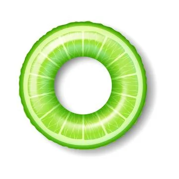 Realistic Green Inflatable Ring Shaped Like Kiwi Slice Stock Illustration