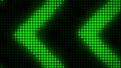 Realistic green light arrow shape on black background.  Stock Footage 201838001