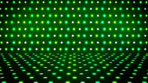 Realistic green light bulb shines on the stage Stock Footage 165934055