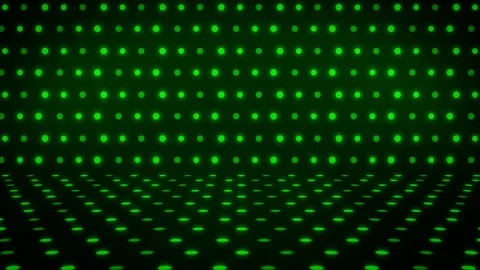 Realistic green light bulb shines on the stage Stock Footage 165934082