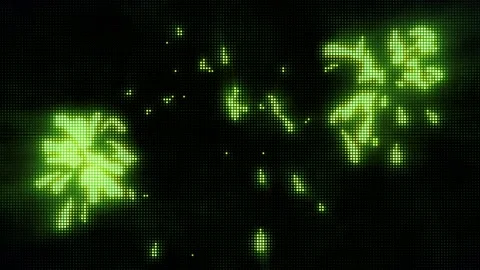 Realistic green light firework shape on black background.  Stock Footage 201837865
