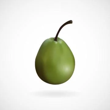 Realistic green pear, vector Stock Illustration