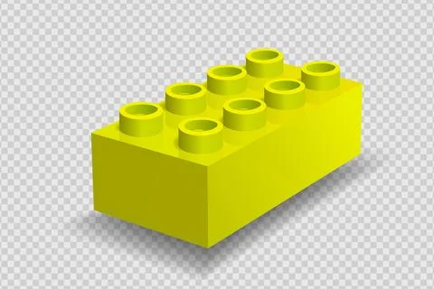 Realistic green plastik constructor part isolated on transparent background. Stock Illustration