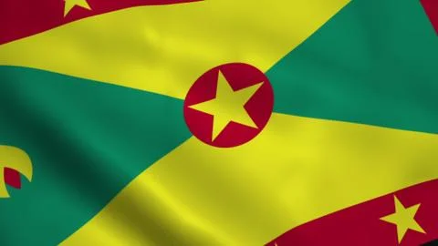 Realistic Grenada flag Stock Illustration