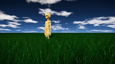 Realistic Grey Alien ET Extraterrestrial Video stock 106828847