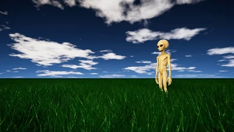 Realistic Grey Alien ET Extraterrestrial Video stock 106829503