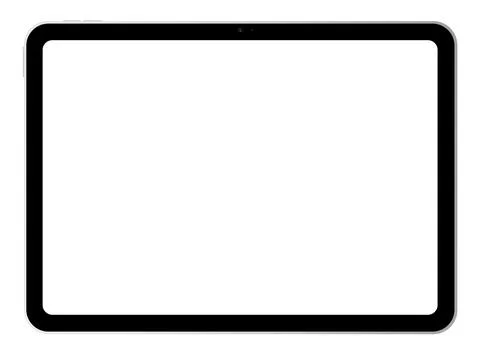 Realistic grey horizontal tablet empty screen frame overlay mockup. Mobile pad Stock Illustration