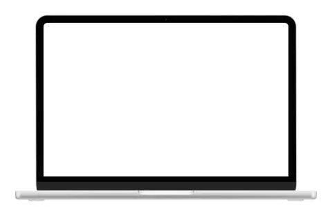 Realistic grey laptop empty screen frame overlay mockup. Mobile PC display 库存插图