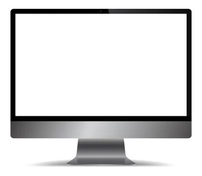 Realistic Grey Metal Computer Screen Stock Illustration