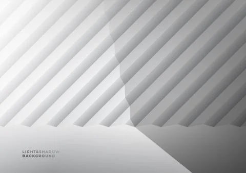 Realistic grey studio wall, Empty light&amp;shadow room interior in minimal 3d. Stock-Illustration