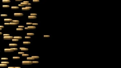 Realistic group of bullets  flying Stock Illustration