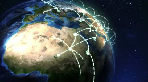 Realistic Growing Global Network Stock Footage