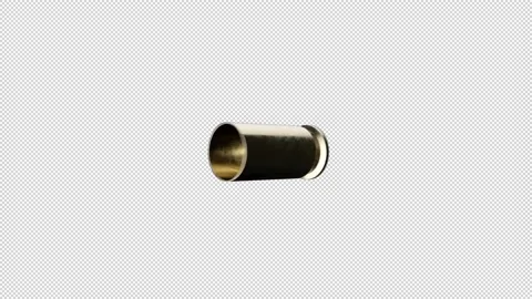 Realistic Grunge Bullet Shell Spining In Seamless Loop With Transparent Backgrou Stock Footage 160055210
