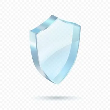 Realistic guard shield on transparent background. Stock Illustration