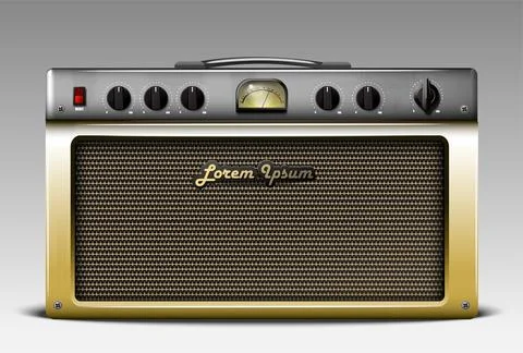 Realistic guitar combo amp. Vector. Stock Illustration