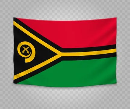 Realistic hanging flag Stock Illustration