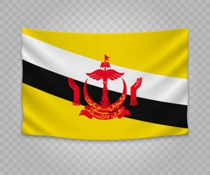 Realistic hanging flag Stock Illustration