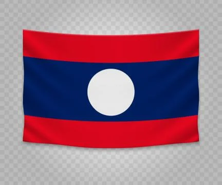 Realistic hanging flag Stock Illustration