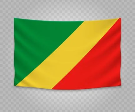 Realistic hanging flag Stock Illustration