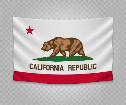 Realistic hanging flag Stock Illustration