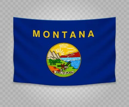 Realistic hanging flag Stock Illustration