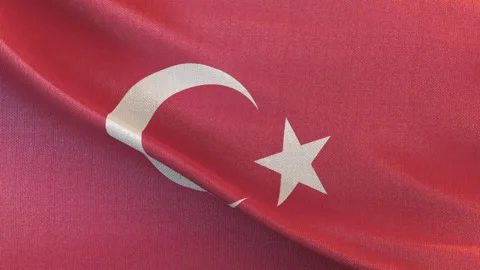 Realistic HD Flag Of The Turkey Waving In The Wind Green screen Stock Footage 170202065