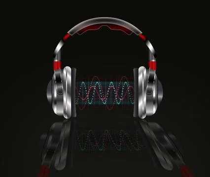 Realistic headphones Stock Illustration