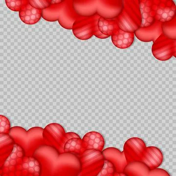 Realistic heart shape balloons Stock Illustration