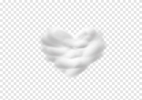 Realistic heart shape cloud vectors isolated on transparency background ep117 Stock Illustration
