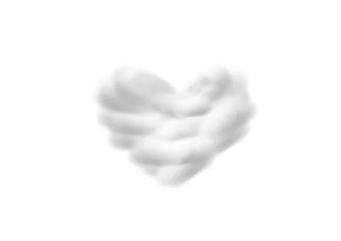 Realistic heart shape cloud vectors isolated on white background ep117 Stock Illustration