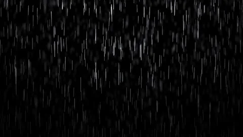 Realistic heavy rain falling on a black background Stock Footage 334104455
