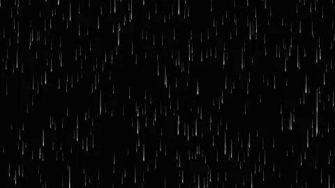 Realistic heavy rainfall animation on black background. 4K Stock Footage 345112119