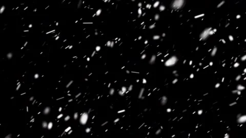 Realistic Heavy Snowfall Particles on Black Background Overlay Loop Stock Footage 320527267