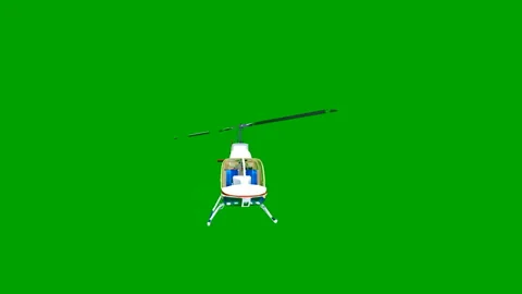 Realistic helicopter flying animation. Front view. Green screen 4k footage Stock-Footage 229843604
