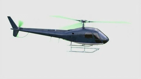 Realistic helicopter side flying loop animation. Green screen 3d render with Stock Footage 141315221
