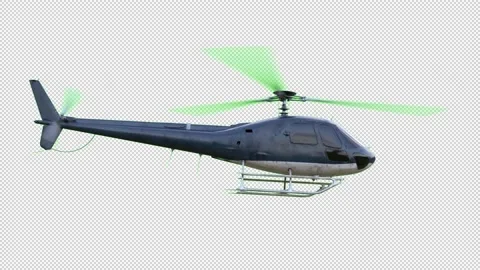 Realistic helicopter side flying loop animation. Green screen 3d render with Stock Footage 142991550