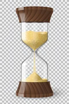Realistic hourglass clock with transparency Stock Illustration