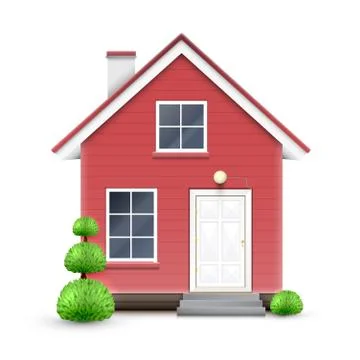 Realistic house, vector. Ilustración de archivo