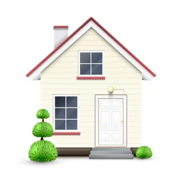 Realistic house, vector. Ilustración de archivo