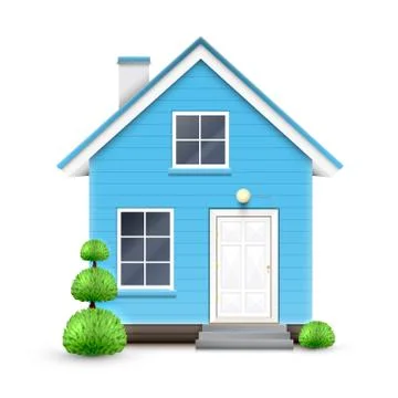 Realistic house, vector. Ilustración de archivo
