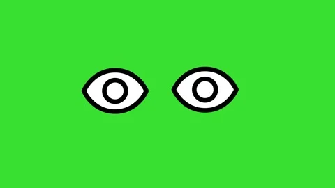 Realistic Human Eye Blink Animation on Green Screen 4K Stock Footage 314409115