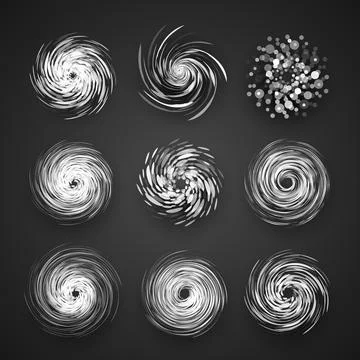 Realistic Hurricane cyclone vector icon, typhoon spiral storm, spin vortex Stock Illustration