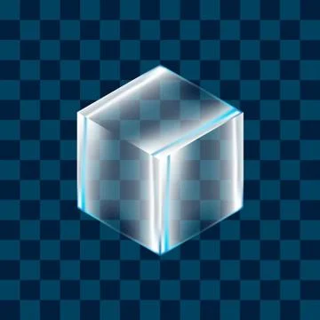 Realistic Ice cube on the transparent background Stock Illustration