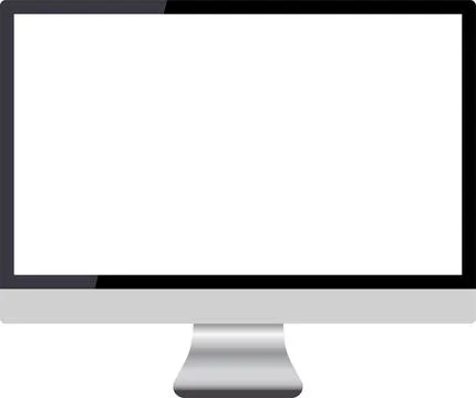 Realistic illustration of black computer LCD monitor  screen. TV mock up Stock Illustration