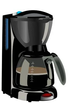 Realistic illustration of coffee maker 스톡 일러스트