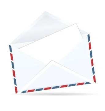 Realistic illustration of open envelope of post Stock Illustration